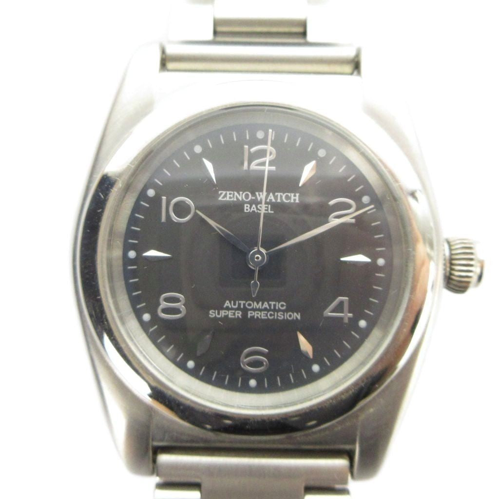 Zeno Watch Basel Automatic Black Dial Silver SS Watch 30 mm 1.18" Band 1.5 cm