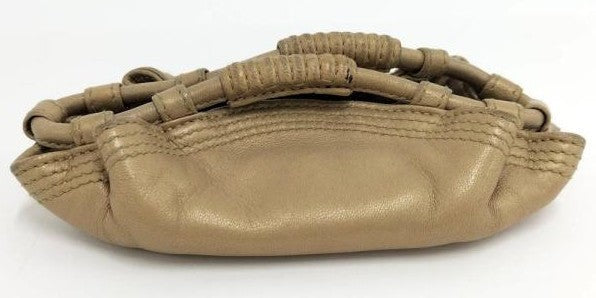 LOEWE Nappa Aire Coin Purse Pouch Beige Leather Braided Handle Bag Used