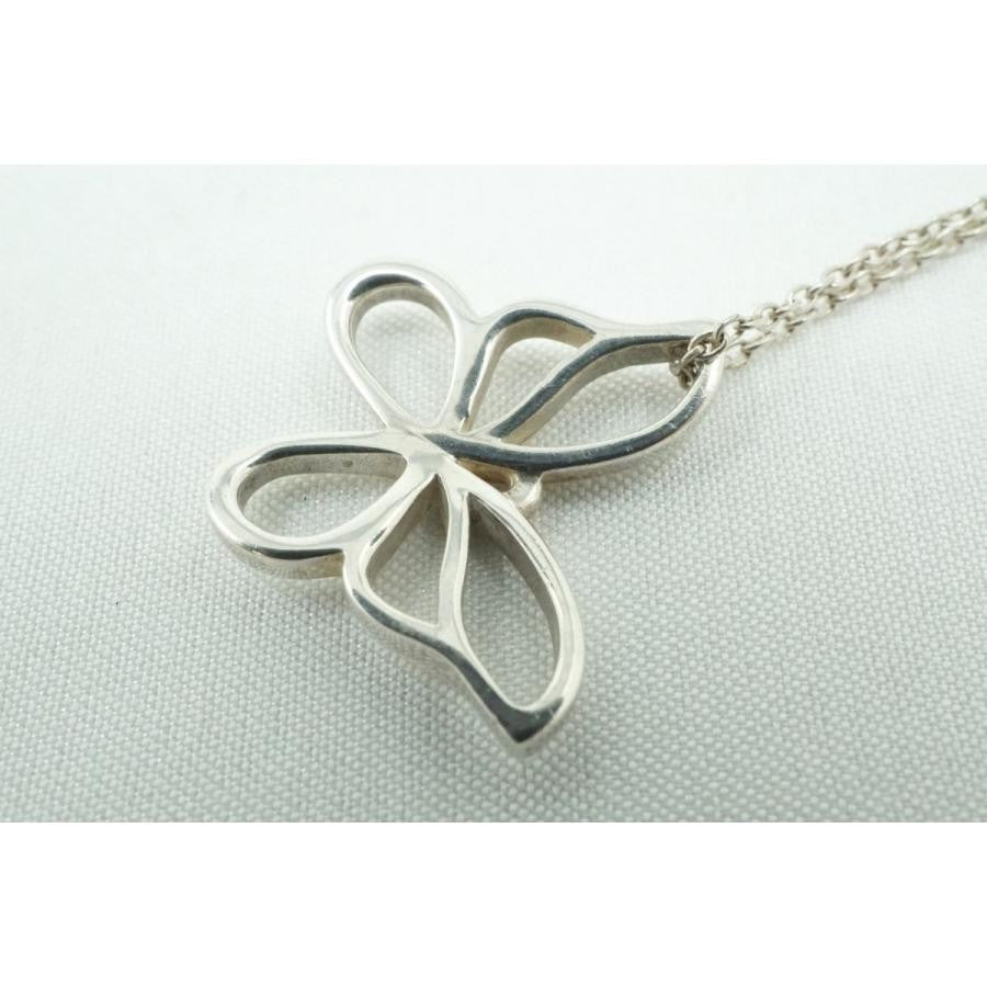Tiffany & Co Sterling Silver 925 Butterfly Papillon Pendant Necklace L46cm 18.1"