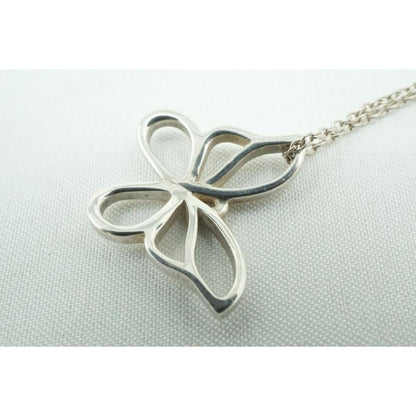 Tiffany & Co Sterling Silver 925 Butterfly Papillon Pendant Necklace L46cm 18.1"