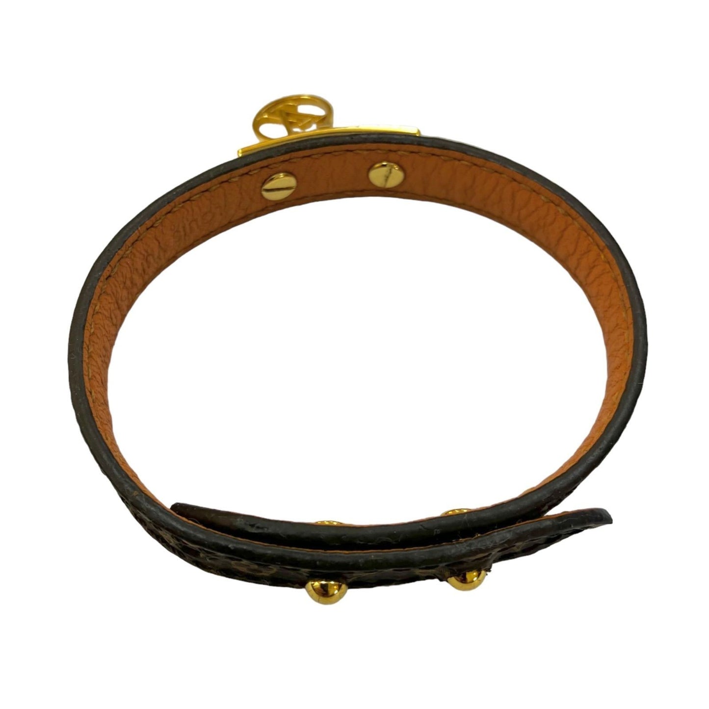 Excellent LOUIS VUITTON Logomania Bracelet LV Circle M4150 Used Japan Authentic