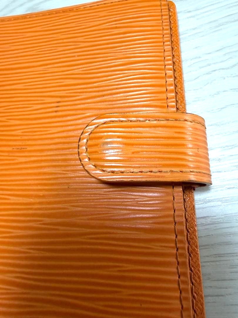 LOUIS VUITTON Epi Leather Agenda Cover Orange 6-Ring Notebook Planner Spain PM