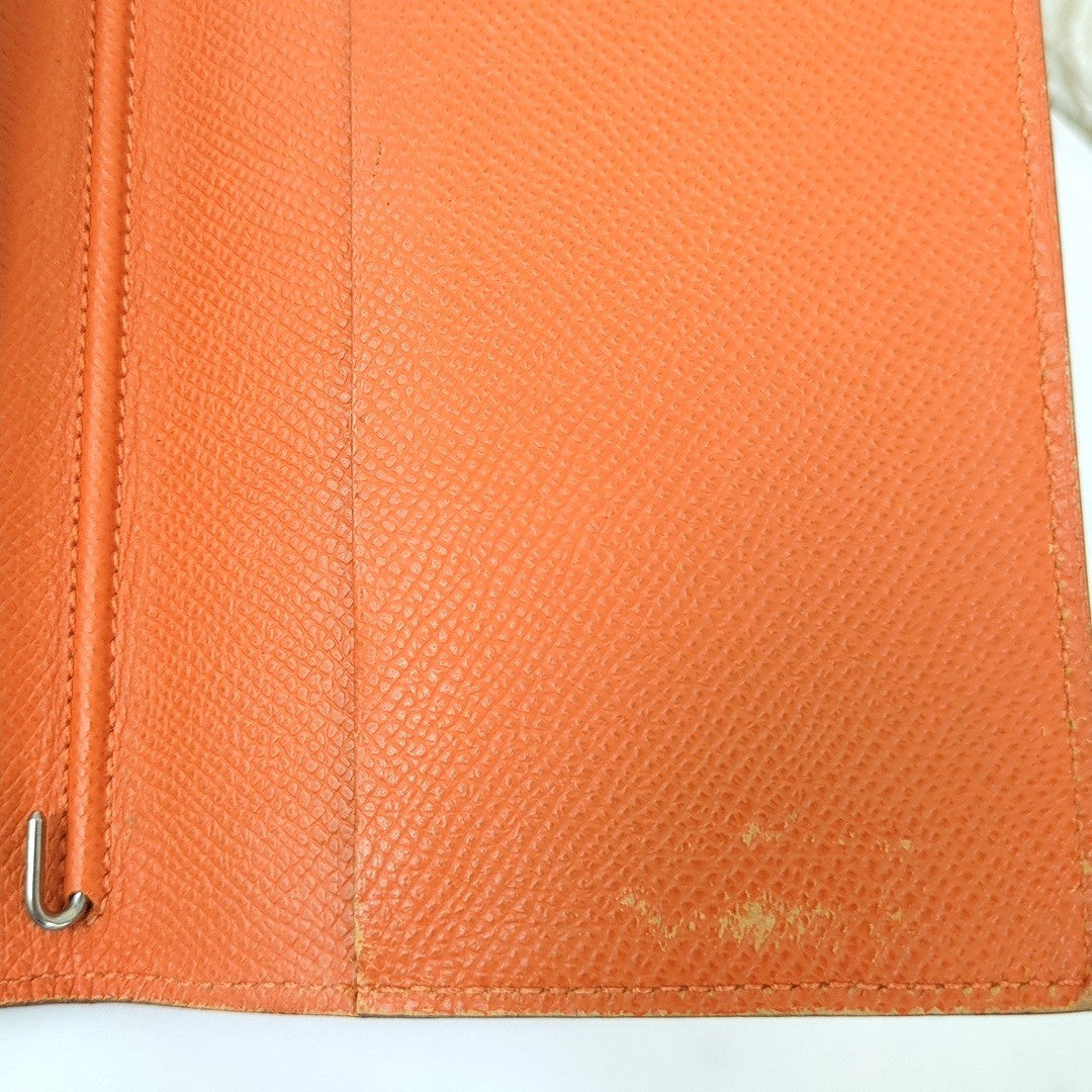 HERMES Agenda Vision 2 Notebook Cover Orange Epsom Leather France 6.8x3.9in