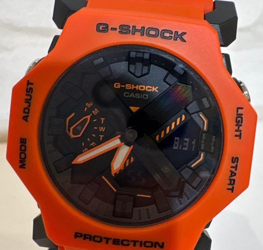 CASIO G-SHOCK GA-2300 Analog Digital Watch Orange Resin Case Mens Working