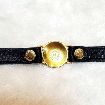 Celine Leather Bracelet Bangle Gold Hardware L 21cm 8.2in Excellent