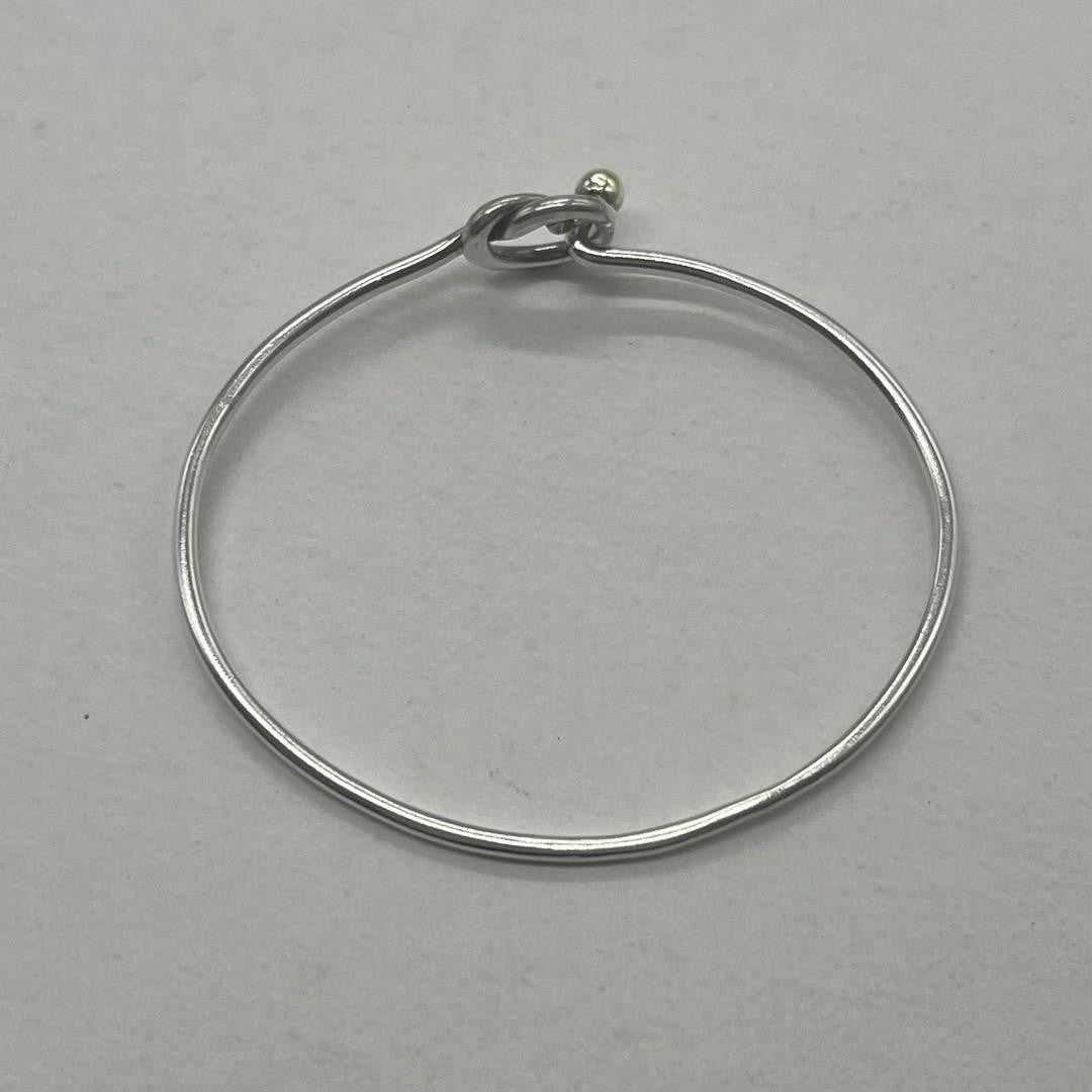 Tiffany&Co. Auth Love Knot Hook Eye Bangle 925 Silver 18K YG 750 Combo 16cm 6.3"