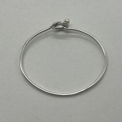 Tiffany&Co. Auth Love Knot Hook Eye Bangle 925 Silver 18K YG 750 Combo 16cm 6.3"