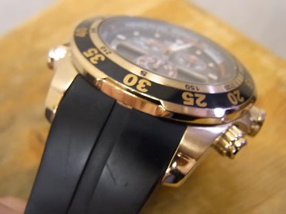 Citizen Promaster Eco-Drive Yacht Timer Ana-Digi Black Gold Watch JR4006-52E