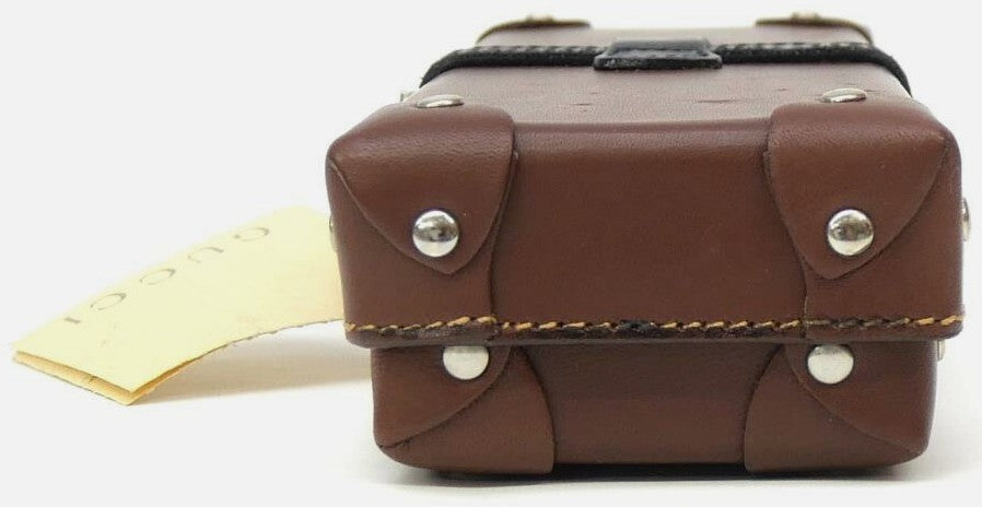 GUCCI Domino Game Set Green Leather Case 28 Pieces GG Logo 2.2in Authentic