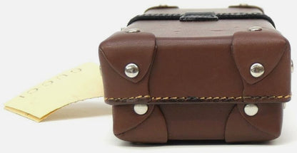 GUCCI Domino Game Set Green Leather Case 28 Pieces GG Logo 2.2in Authentic