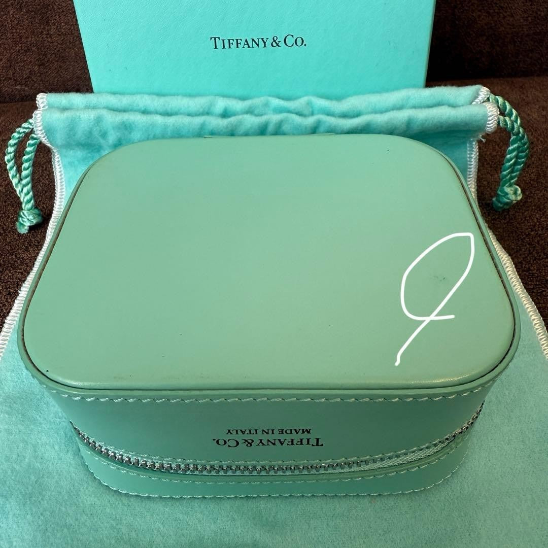 Tiffany & Co. Leather Mini Box Travel Accessory Storage Case Used Japan Rare