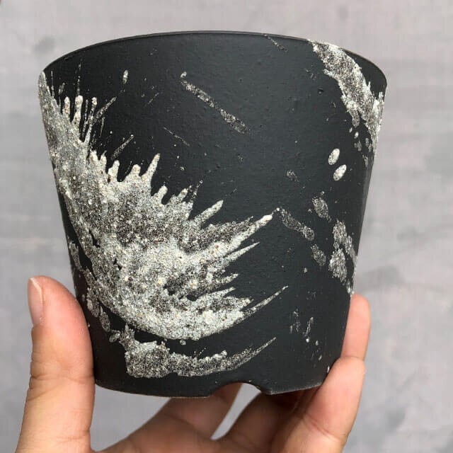 Kamiyama MIYABI Pot Shigarakiyaki Φ3.9”x 3.3" Agave caudex Cactus Japan Bonsai
