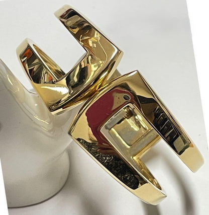 Vintage Christian DIOR Gold Plated Bangle Bracelet Used Excellent