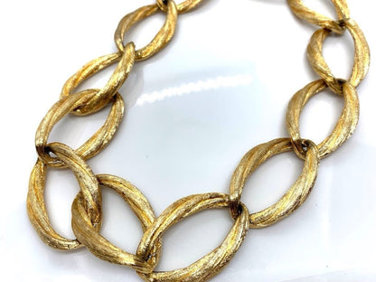 Vintage 1973s Christian Dior Large Oval Link Gold Tone Necklace Choker With Box