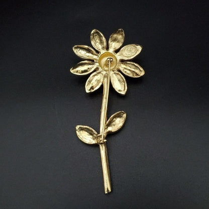 Christian Lacroix Auth Vtg Floral Brooch Aurora Rainbow Crystal Rhinestone Made