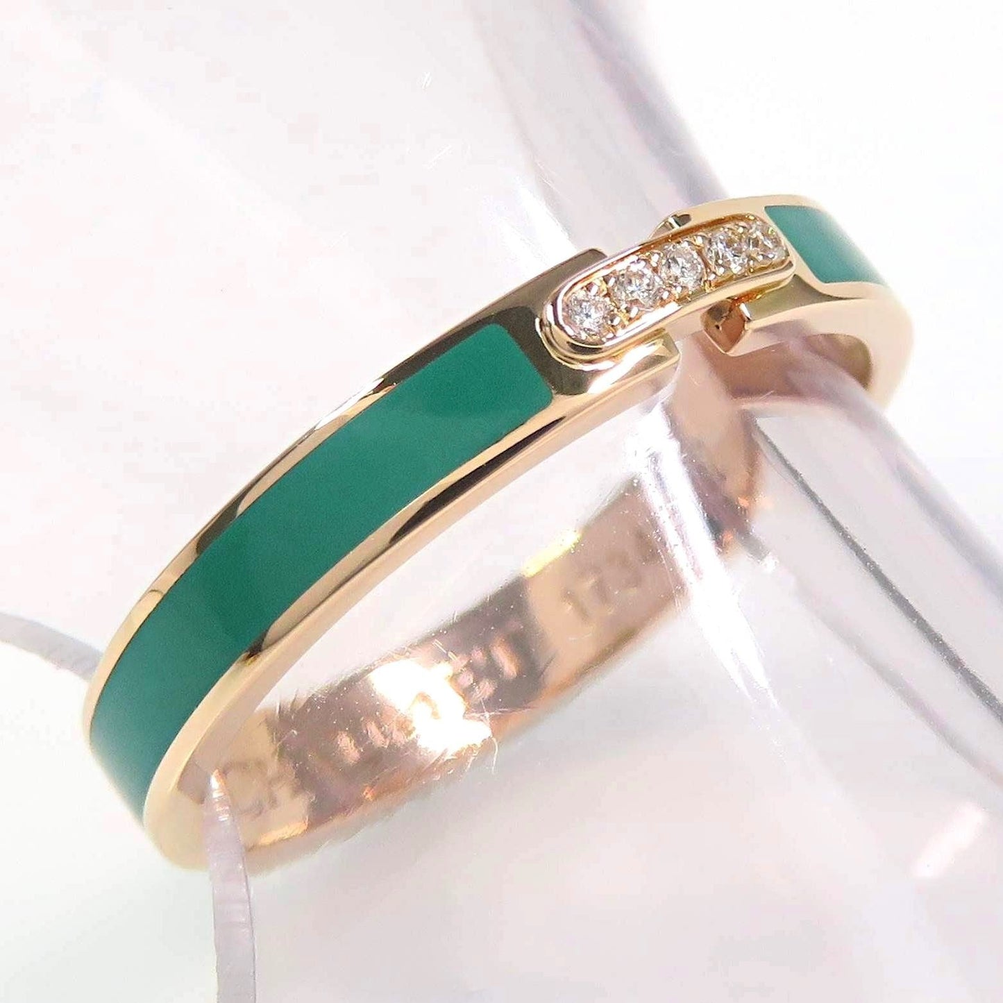 Chaumet Lian Evidence Ring Pink Gold K18 AU750 5P Diamond Size 52 US 6 Authentic