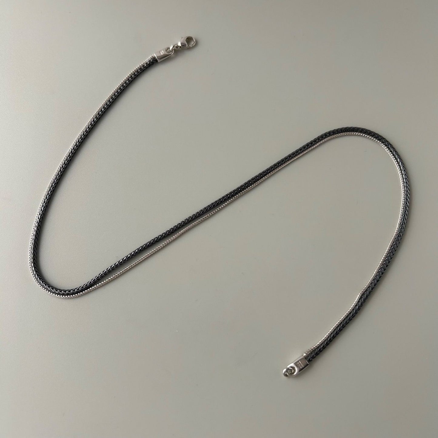 Georg Jensen Sterling Silver 925 Double Chain Necklace L 45.5cm 18in