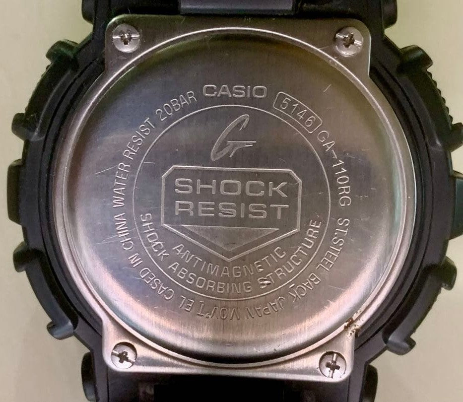 CASIO G-SHOCK GA-110RG Mens Analog Digital Watch Black Rose Gold Dial 51mm
