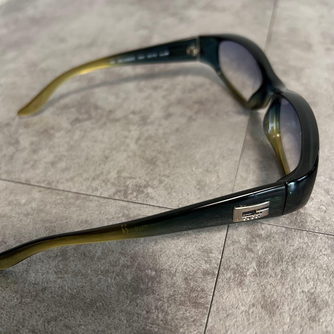 GUCCI GG2456/S Sunglasses Blue Gray Gradient Lens Olive Brown Frame Unisex