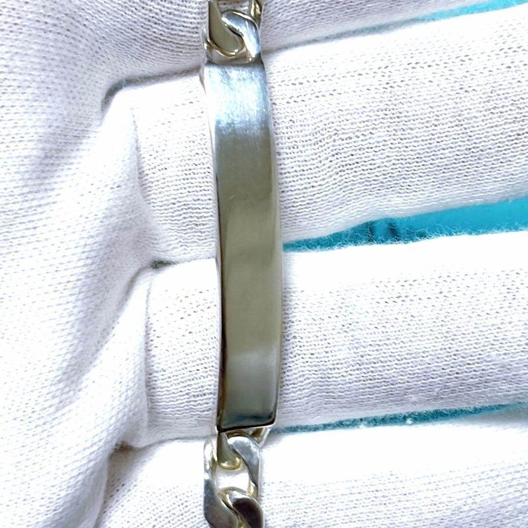 Authentic Tiffany & Co Sterling Silver 925 Curb Chain ID Bracelet L 18.6cm 7.3in