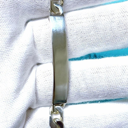 Authentic Tiffany & Co Sterling Silver 925 Curb Chain ID Bracelet L 18.6cm 7.3in
