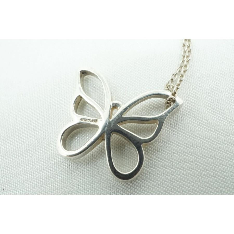 Tiffany & Co Sterling Silver 925 Butterfly Papillon Pendant Necklace L46cm 18.1"