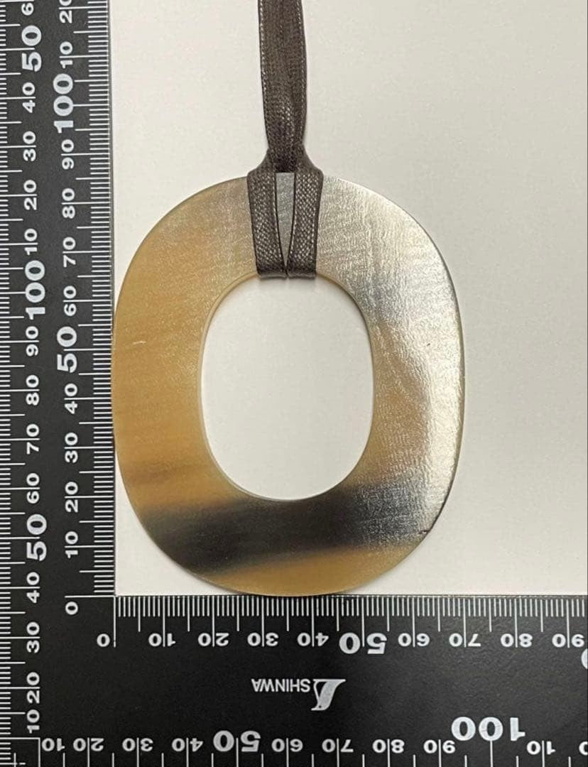 Hermes Buffalo Horn Necklace Designer Pendant Womens Jewelry Statement Accessory