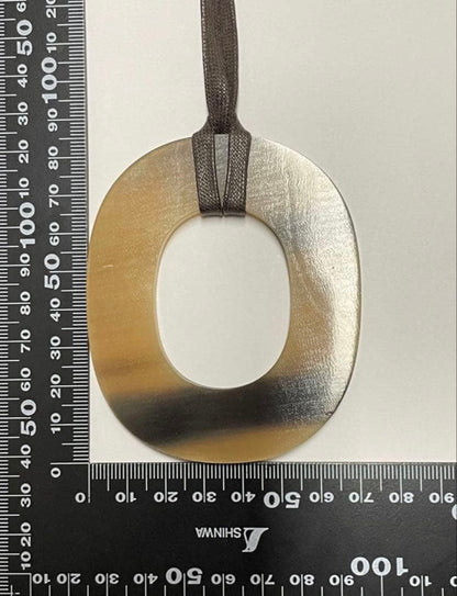 Hermes Buffalo Horn Necklace Designer Pendant Womens Jewelry Statement Accessory