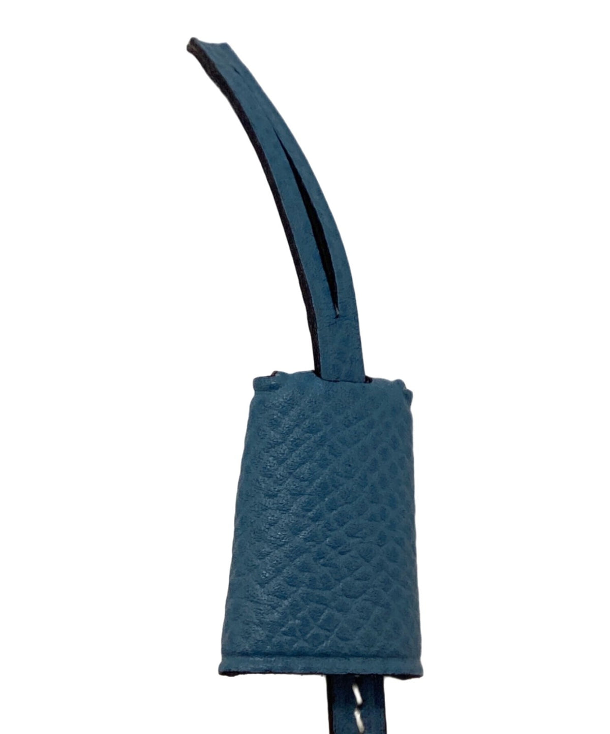 HERMES Mini Clochette Bag Charm Bell Blue Leather Silver Hardware Lock Tab Key
