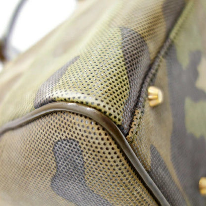 Christian Dior Patent Leather Camouflage Boston Bag 33x17x11cm 17x6.7x43" Used