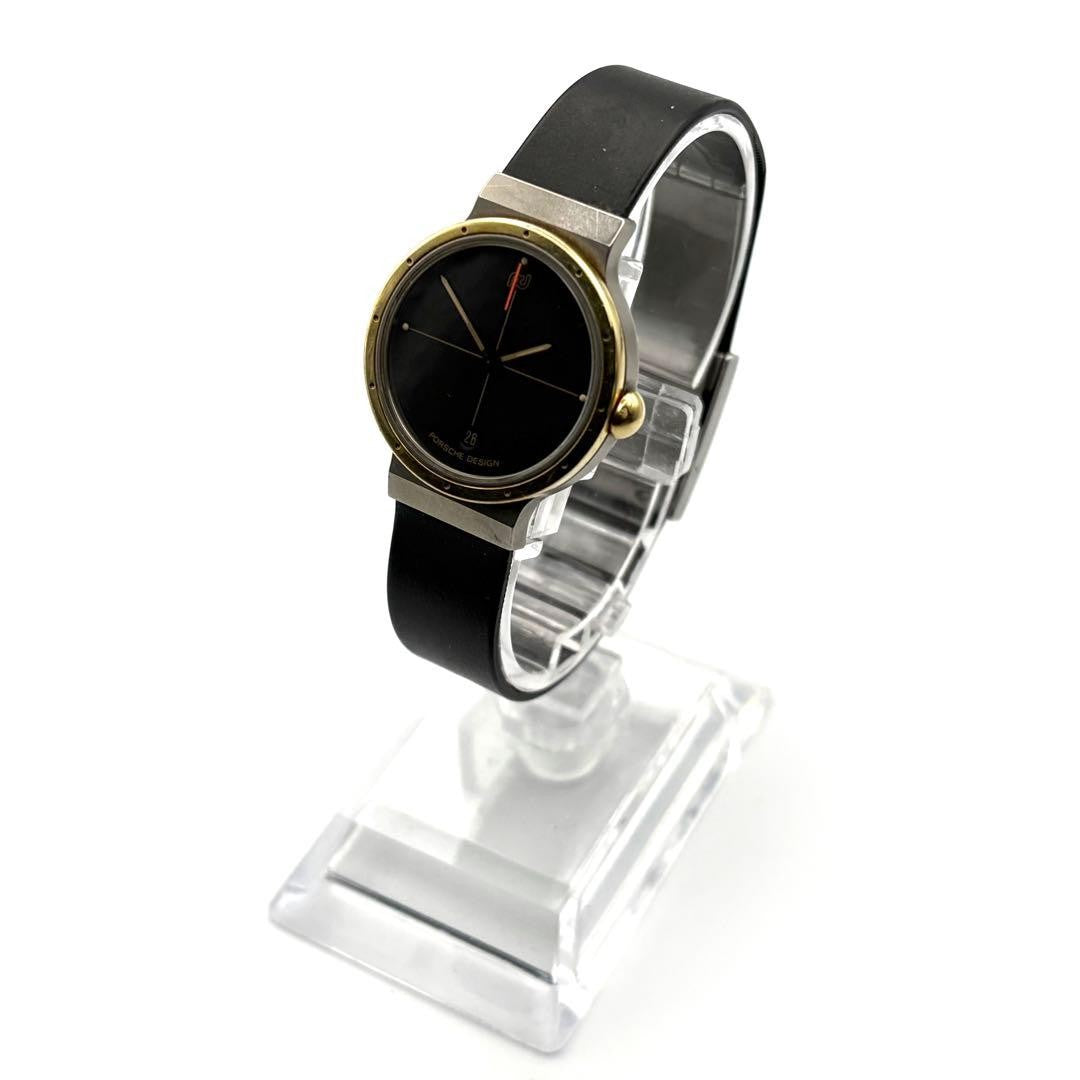 Porsche Design IWC 4530 Quartz Analog Date Watch Women Red Hand Titanium