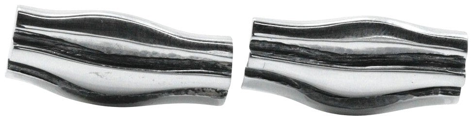Georg Jensen #204 Cufflinks Silver 925 Wave Ripple Denmark Men 0.5x1.1in. Used