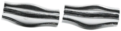 Georg Jensen #204 Cufflinks Silver 925 Wave Ripple Denmark Men 0.5x1.1in. Used