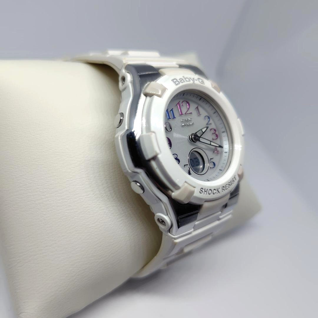 CASIO Baby-G BGA-1100GR Analog Digital Womens Watch White Resin Shock Resist