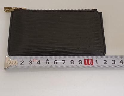 Louis Vuitton Epi Leather Key Pouch Coin Case Black Gold HW Authentic France