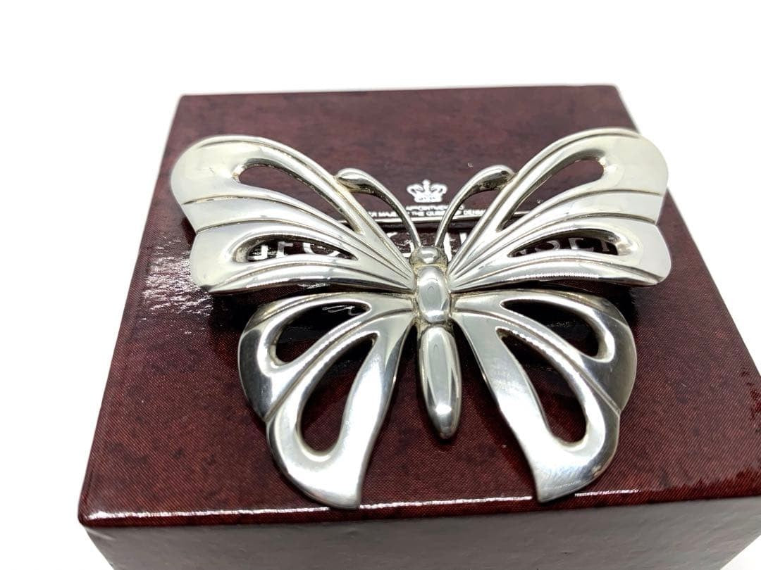 Vintage Georg Jensen # 563 Sterling Silver 925 Butterfly Brooch Excellent
