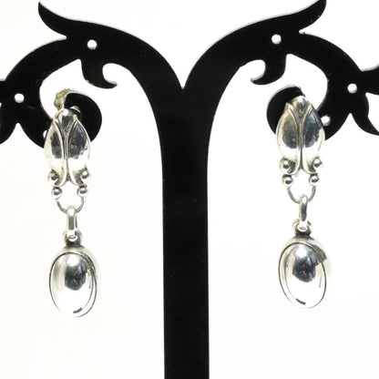 Georg Jensen # 17 earrings Sterling Silver 925S Denmark L 1.4” W 0.27"