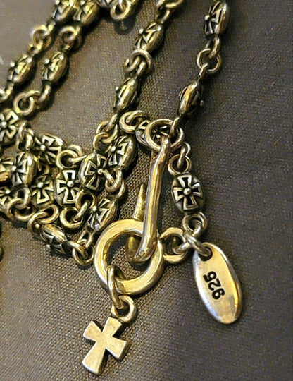 Justin Davis Tiny Cross Chain Necklace 40cm15.7in Sterling Silver 925 Used JAPAN