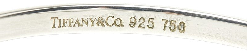 Tiffany & Co Hook & Eye Bangle Bracelet Silver 925 18K Yellow Gold Combo 16cm