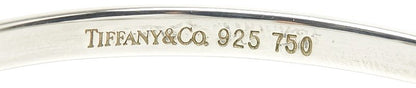 Tiffany & Co Hook & Eye Bangle Bracelet Silver 925 18K Yellow Gold Combo 16cm