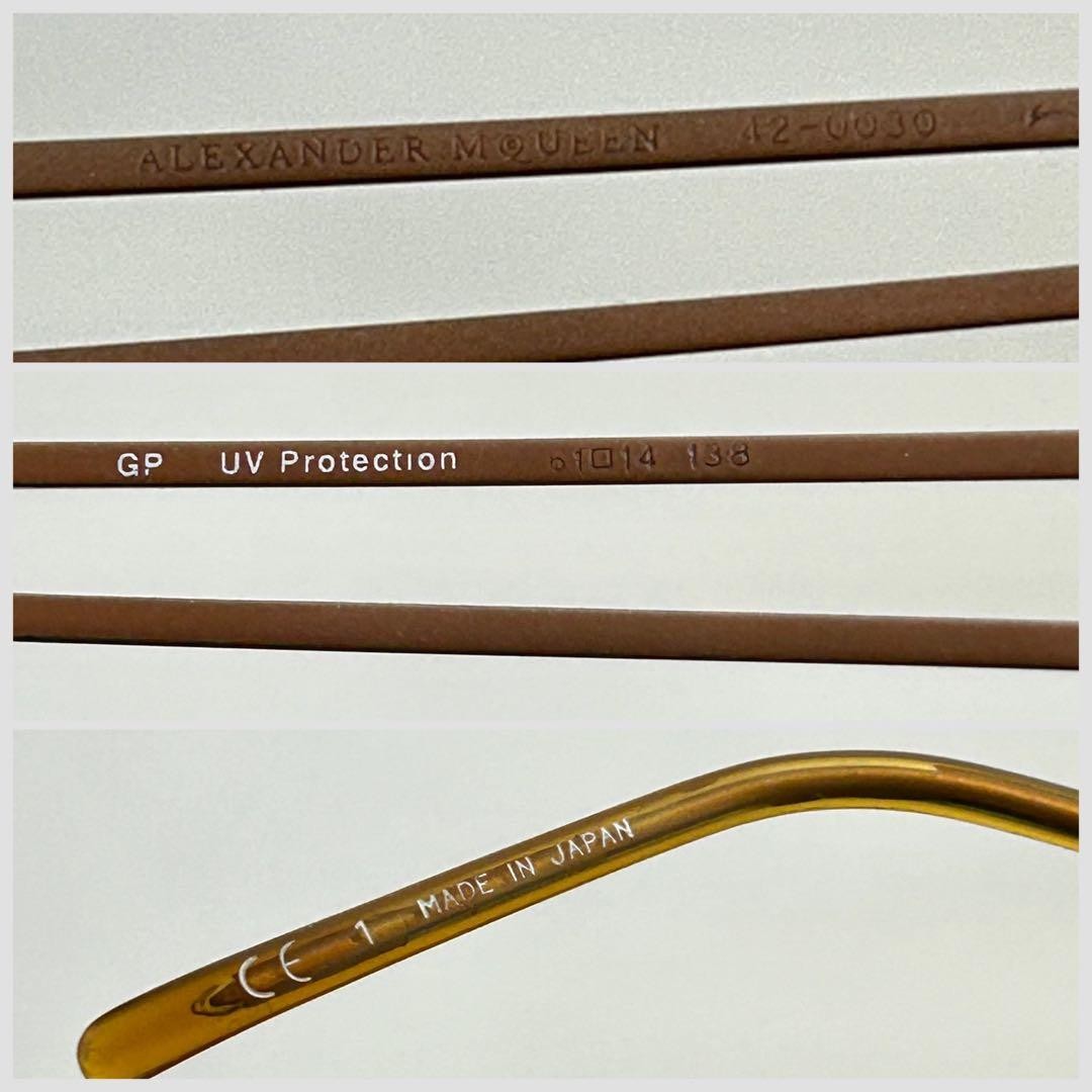 Alexander McQueen Authentic 42-0030 VTG Rimless Sunglasses Matte Brown Frame