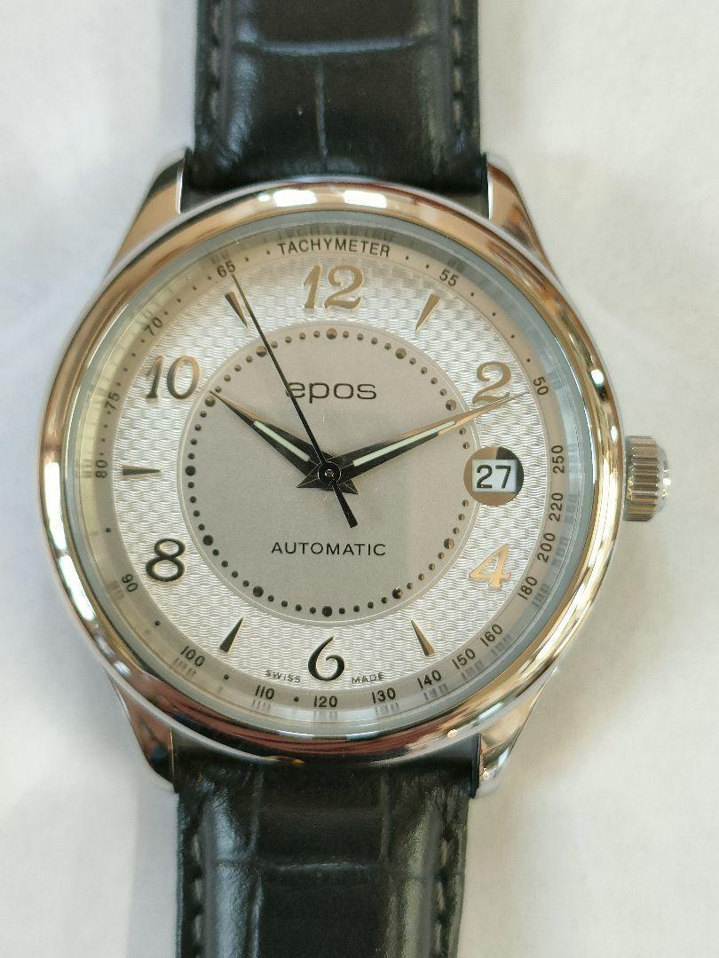 Epos 3285 Automatic Date Watch Stainless Steel 3Atm Swiss Made From Japan