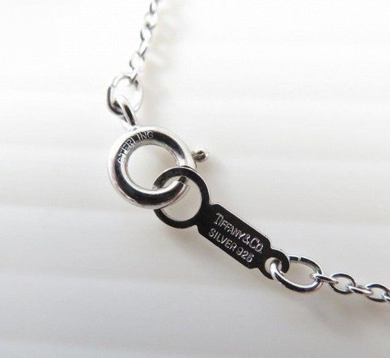 TIFFANY & Co. Silver 925 Menard Open Heart Necklace Pendant L 44cm 17.3in Used