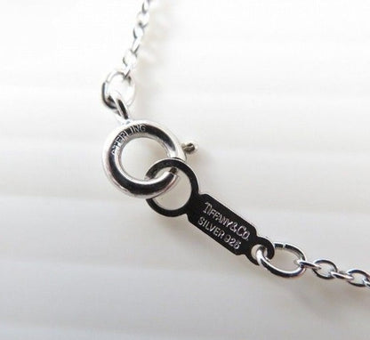 TIFFANY & Co. Silver 925 Menard Open Heart Necklace Pendant L 44cm 17.3in Used