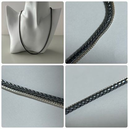 Georg Jensen Sterling Silver 925 Double Chain Necklace L 45.5cm 18in