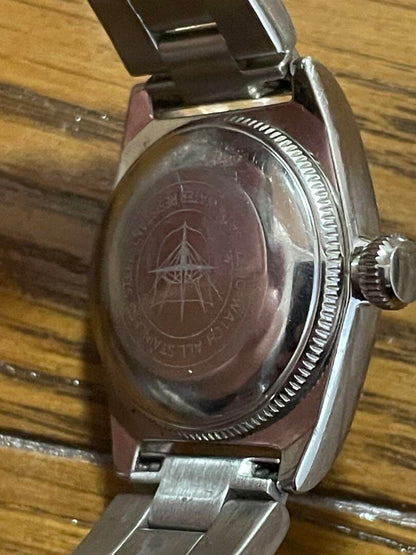 ZENO Automatic Super Precision Watch Silver Dial Stainless Steel Case Used Japan