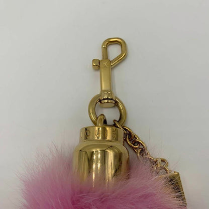 Louis Vuitton Authentic Foxy Pompom Fox Fur Bag Charm Pink 46 cm 18.1" Used