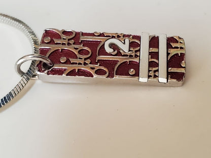 Christian Dior Trotter Silver Tone Bordeaux White Snake Chain Necklace Excellent