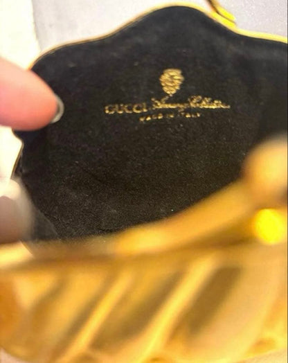 Gucci Auth Vintage GG Monogram Gold Shell Mini Minaudiere Bag 10x8 cm 3.9x3.1"