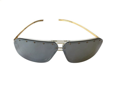 Vintage Gucci Gold Tone Temple Clear Frame Studs Sunglasses Men Tom Ford Era